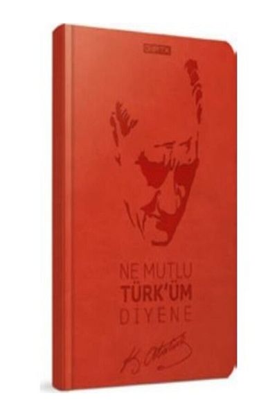 BOOK AND MORE Ataturk Patterned Red Hard Cover Notebook