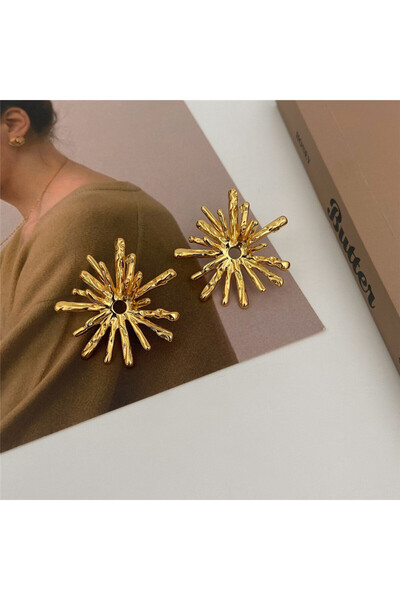 İPAR AKSESUAR Star Fringe Metal Gold Earrings
