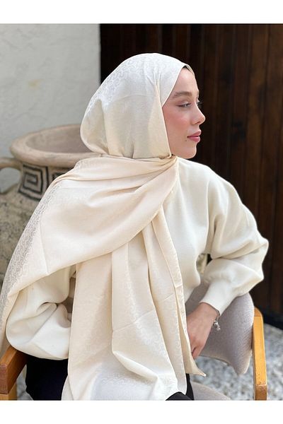 Modakaşmir Şal cu model de tricotat din seria Jacquard mătăsos