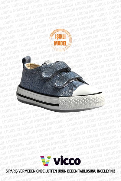 Vicco Pino Model Lighted Unisex Baby and Kids Denim Sports Shoes