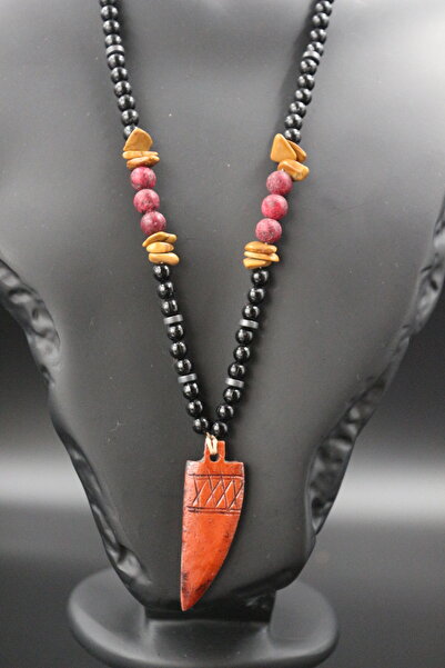 magıcgrange Kırmızı Granat ve Sarı Jasper Kolye. El Yapımı Kolye, Orijinal Tasarım - "Toprak Enerjisi"