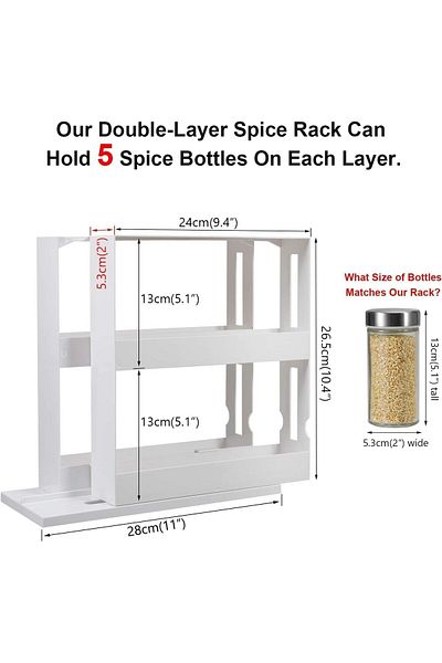 COOYA Spice Rack Organizer for Cabinet, Kitchen Organizer, 2 Decker Shelves