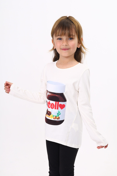 Toontoy Girl's Nutella Printed T-Shirt