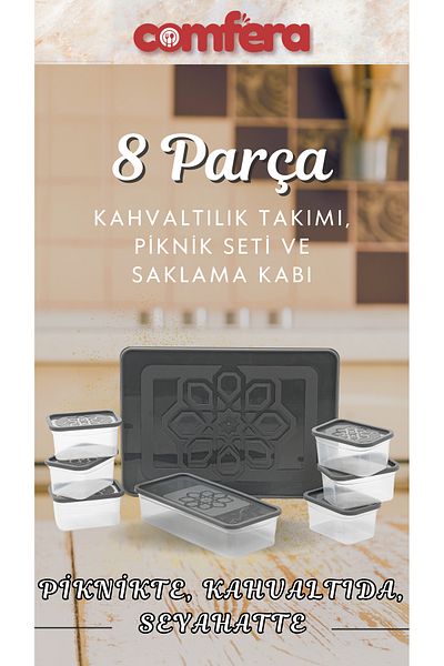 BAGER MARKET Comfera 8 Piece Leakproof, Plastic Breakfast Set, Storage Container, Freezer Container