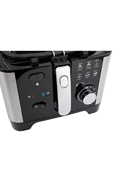 ALSAIF Electric Deep Fryer, Stainless Steel Housing Detachable Inner Tank, Size 3l, 1500w, Black