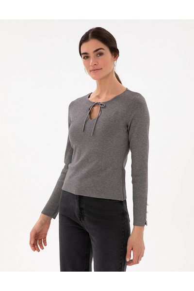 Pierre Cardin Gray Melange Slim Fit Sweater 50290555 -Vr086