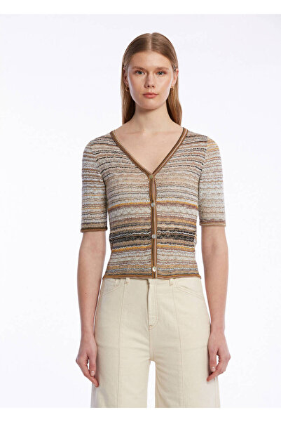 Knitss Beige Color Transitive Knitwear Cardigan