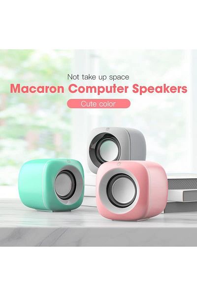 COOYA White USB Computer Speaker, Subwoofer, Wired Music Player Not Bluetooth Speaker