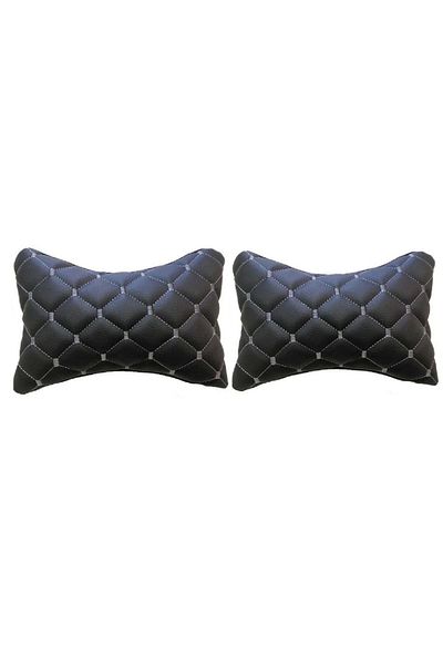 NAZ OTO Car Leather Neck Pillow Black-white