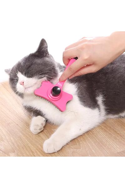 petürkiye Pet Brush with Automatic Cleaning Button Cat Dog Comb