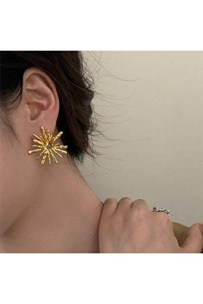 İPAR AKSESUAR Star Fringe Metal Gold Earrings