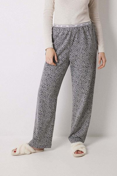 Women'secret Long trouser with green flower print