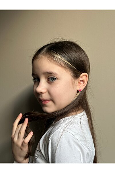 LITTLELUXE Uğurböceği Motifli 925 Ayar Gümüş Kız Çocuk Küpesi, Kız Çocuk Gümüş Küpe, Gümüş Çocuk Küpe