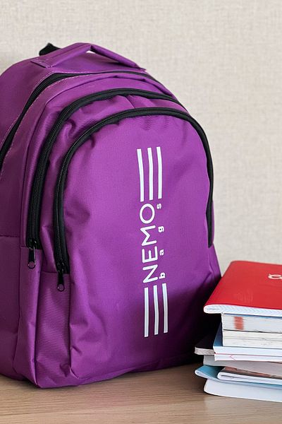 NEMO BAGS Purple Unisex Backpack - Water Repellent, Large Size, 45x30x15cm for Laptop 24lt