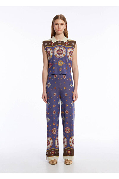 Knitss Etnik Desenli Triko Pantolon