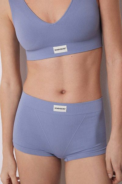 Women'secret Blue seamless ribbed culottes