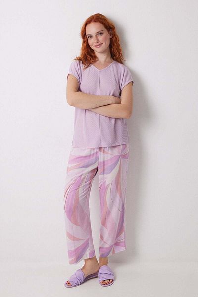 Women'secret Lilac geometric print Capri pajamas