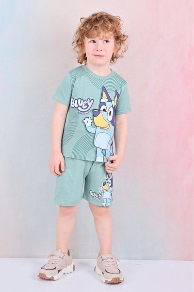 LİLLYPİCCA Boy's Bluey Character Patterned Shorts Suit - Size Chart Available in Pictures