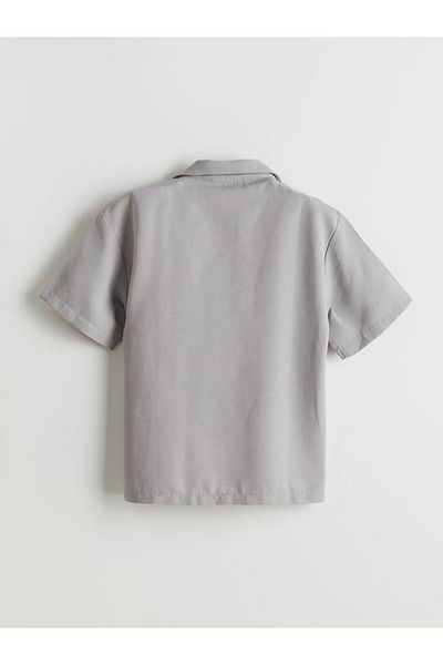 LC Waikiki Lcw Eco Gray Linen Blend Boy's Shirt