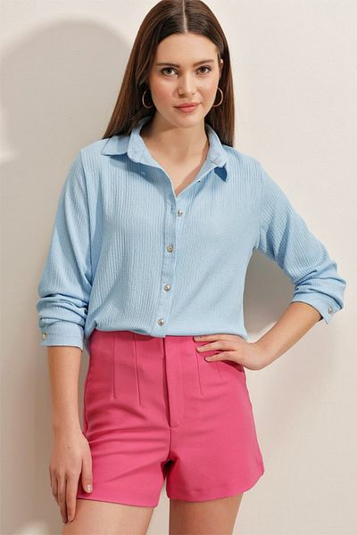 Kokosh moda Cămașă tricotată albastră model 2016
