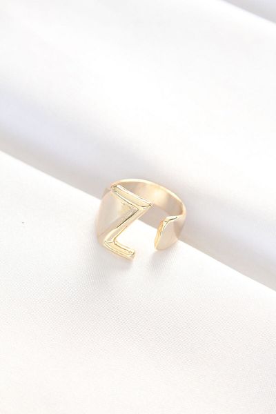 Skygo Gold Colored Letter Z Adjustable Ring - TJ-BYK3153