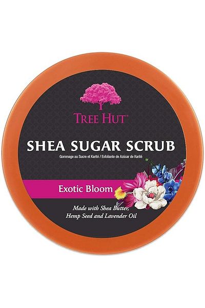 TreeHut مقشر السكر بزبدة الشيا من Tree Hut Exotic Bloom - بشرة متوهجة برائحة الزهور الدافئة | 510 جرام