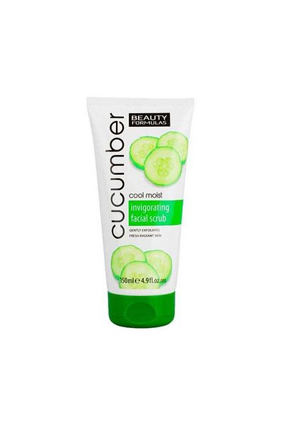 BEAUTY FORMULAS Cool Moist Cucumber Facial Scrub - Remove Impurities, Dirt/Oil on Skin | 150 Ml