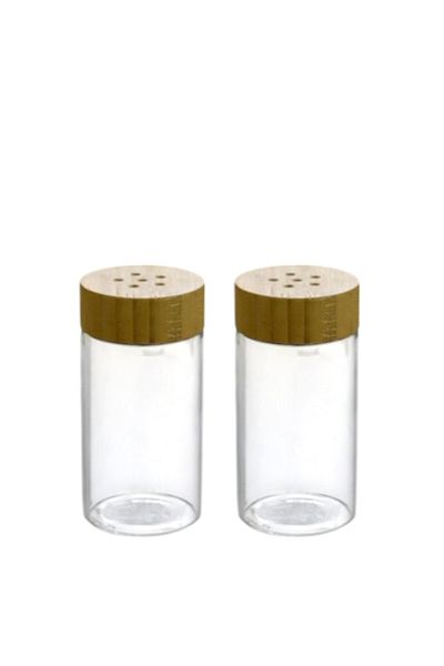 Wow Home Borosilicate Bamboo Lid 2-Piece Spice Rack