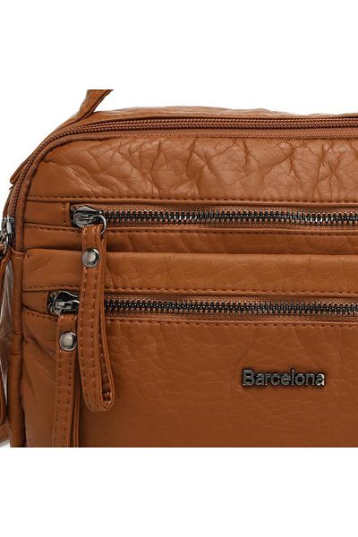 BARCELONA 21K Geantă de umăr pentru femei din piele Rölaks Washed 21K Barcelona 1924-6