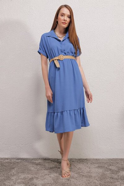 Kokosh moda 2292 Rochie model Indigo cu curea