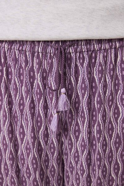 Women'secret Viscose carrot trousers with ikat print