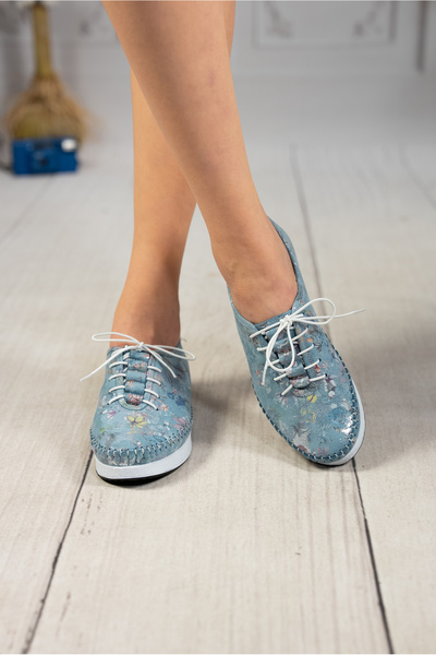 DAXİS Sportwear Company HAKİKİ DERİ ÇİÇEKLİ KADIN AYAKKABISI