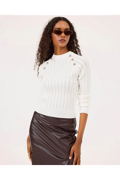 SEÇİL Long Sleeve Knitwear Blouse with Crew Neck Accessories