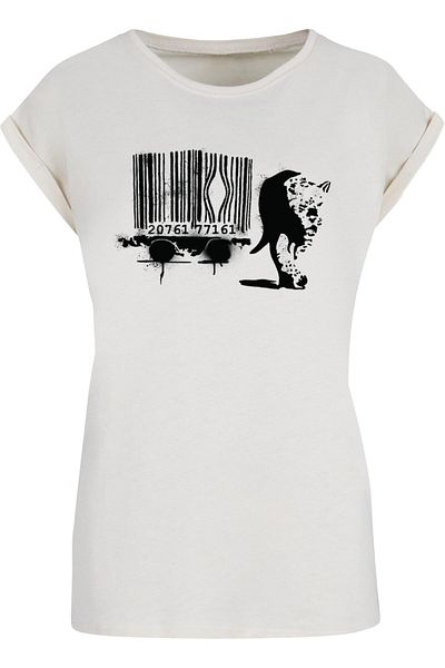 Merchcode Ladies Brandalised - Barcode Leopard Circle T-shirt