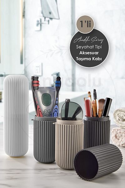 Anadolu Saray 1Pc Travel Type Accessory Carrying Container Glasses Toothpaste Storage Box Makeup Brush Case