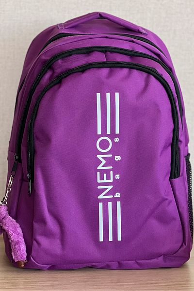 FCSTORE Unisex Purple Large Size Laptop School Bag Travel Backpack 24 Lt 45X30Cm,+ Gorilla Key Chain