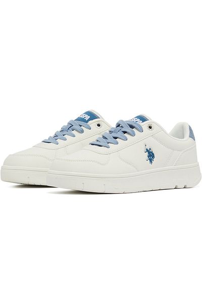 U.S. Polo Assn. Women's White Low-Top Sneakers - High-Quality Sole for Everyday Look