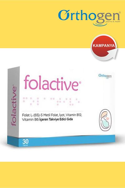 Orthogen Folactive 30 Tablets (Folic Acid, Iodine, Vitamin B12 and B6)