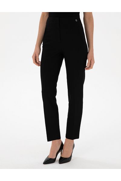 Pierre Cardin Black Carrot Fit Fabric Trousers 50299833 -Vr046
