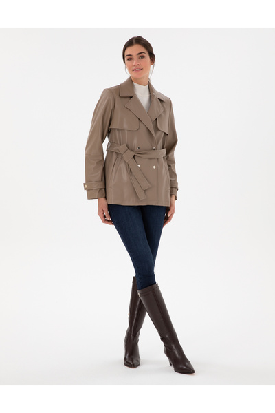 Pierre Cardin Mink Regular Fit Faux Leather Coat 50297363-Vr052