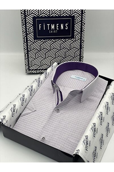 Fitmens Classic Short Sleeve Linen Cotton Checkered Cotton Gift Boxed Men's S...