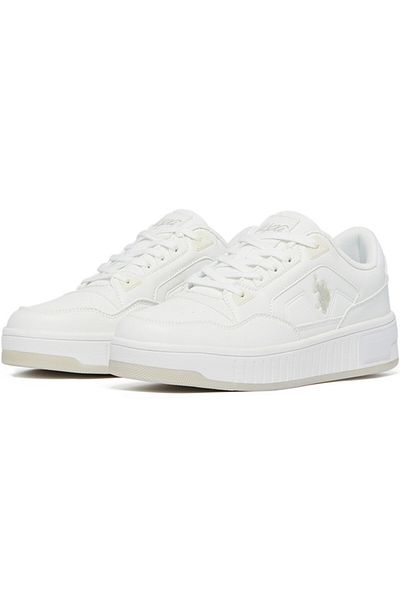 U.S. Polo Assn. Women's White Low-Top Sneakers - Stylish Lace-Up Design, Perfect for Casual Adventures