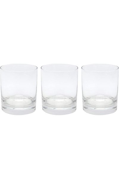 LAV 3 Peices ADA Glass Cup, 300 ml, Clear