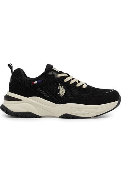 U.S. Polo Assn. Men's Black Low-Top Sneakers - Lightweight Lace-Up Design, Comfortable for Everyday Outfits