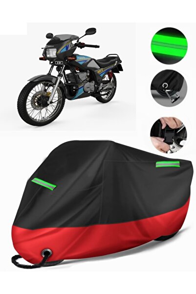 MotoEN غطاء دراجة نارية ممتاز متوافق مع Yamaha RX-Z (متوافق مع القفل) أسود-أحمر