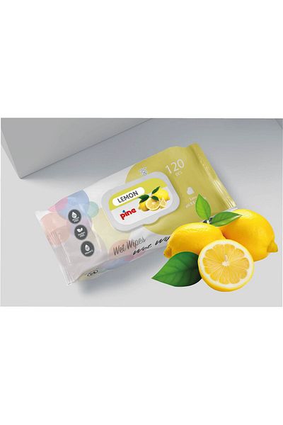 Pine Pine Lemon Scented Wet Wipes 120X12 Pack (1.440 Sheets)