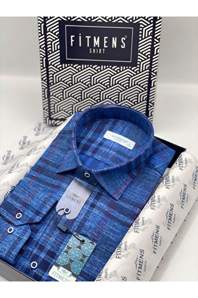 Fitmens Klasična košulja sa dugim rukavima, karirana, od platna i pamuka, bez...