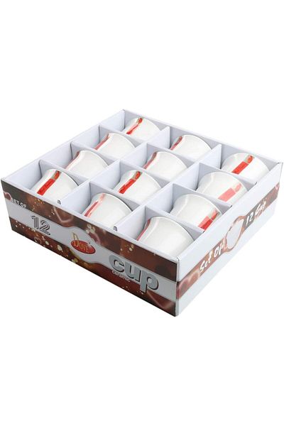 Dove set of cawa cups by dove, 12 pieces, white, bmw91 (porcelain)