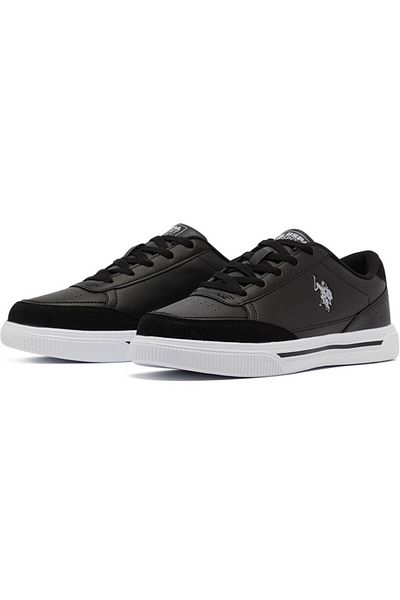 U.S. Polo Assn. Men's Black hite Low-Top Sneakers - Lightweight Lace-Up Design, Comfortable for Everyday Outfits