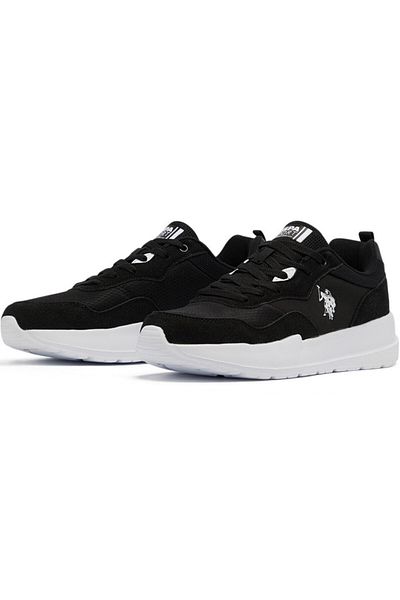U.S. Polo Assn. Men's Black Low-Top Sneakers - Lightweight Lace-Up Design, Comfortable for Everyday Outfits